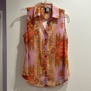 No sleeve chiffon top